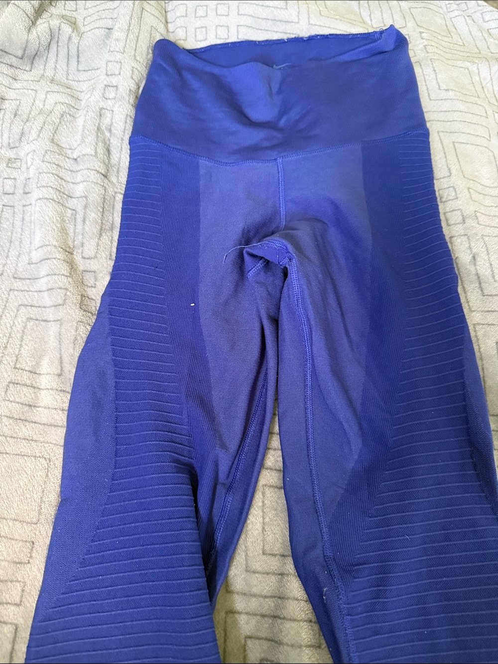 High-Waist Seamless Leggings in Deep Blue
